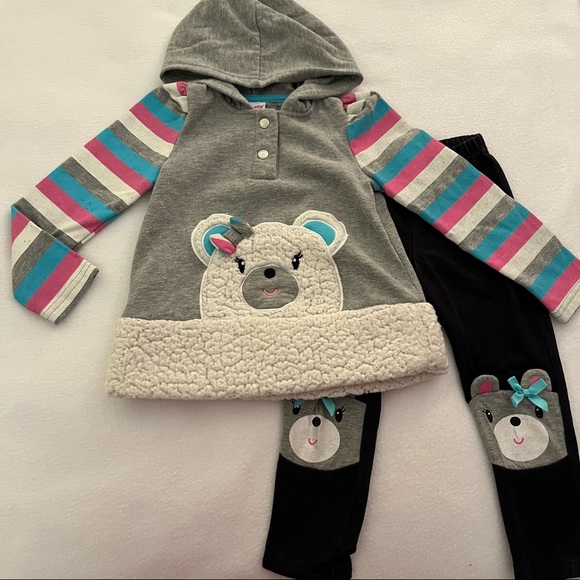 Nanette Kids 2pc Bear Hoodie Set